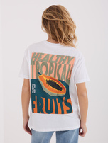 Biały bawełniany t-shirt z napisami SUBLEVEL 