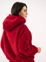 Ciemnoczerwona bluza miś z kapturem 