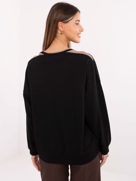 Czarna damska bluza oversize bez kaptura