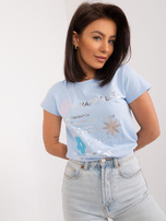 Hurt Jasnoniebieski t-shirt z bawełny BASIC FEEL GOOD