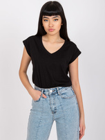 Czarny t-shirt basic Atlanta RUE PARIS 