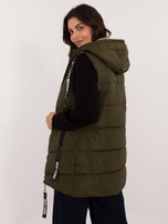 Hurt Khaki długa dwustronna kamizelka damska z pikowaniem