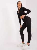 Warehouse Black Basic Striped Sports Leggings