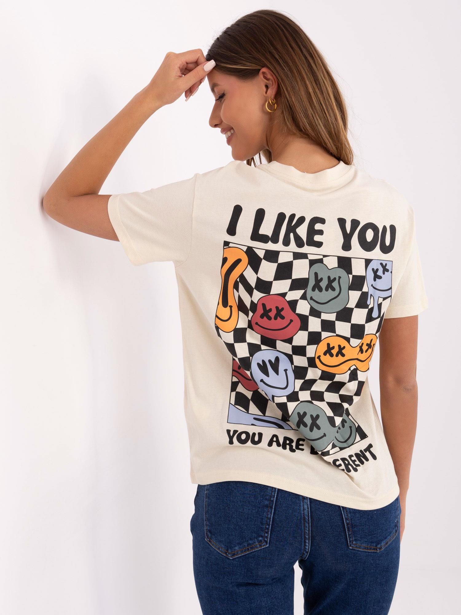 Hurt light beige fitted t-shirt SUBLEVEL.