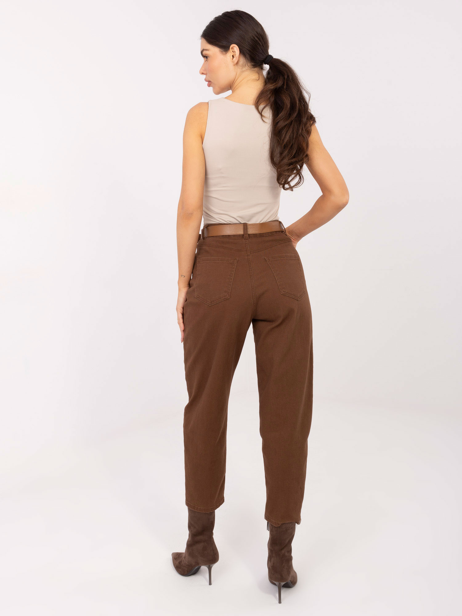Spodnie jeans brązowy