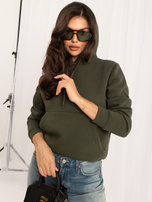 Hurt Khaki dresowa damska bluza basic kangurka RUE PARIS