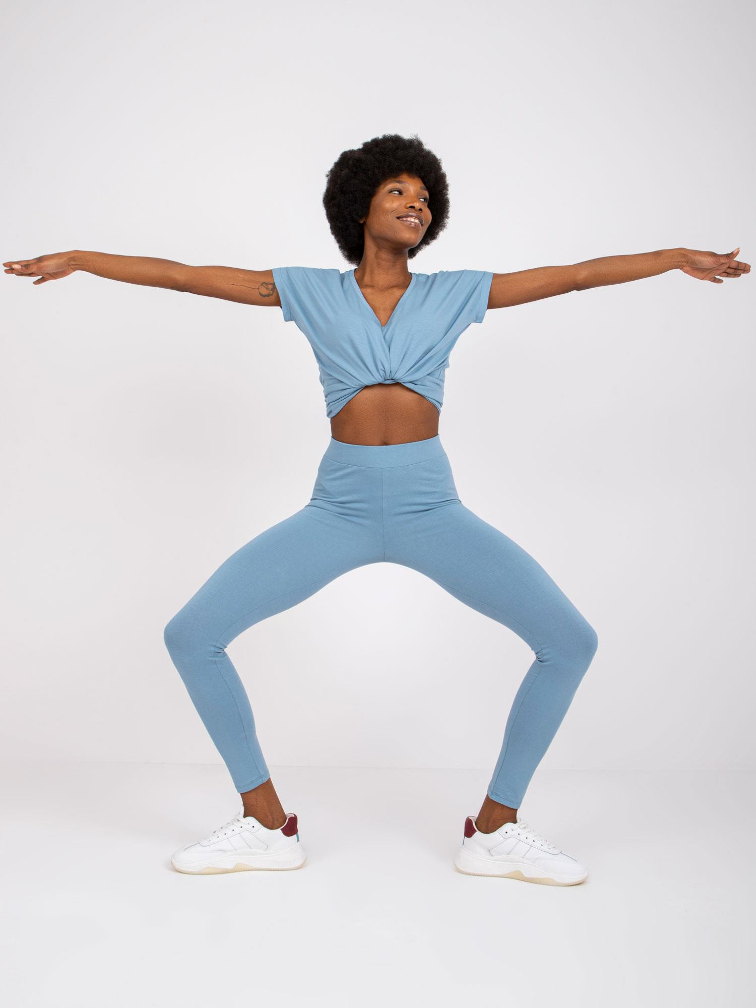 Brudnoniebieskie legginsy z wysokim stanem Brigitte