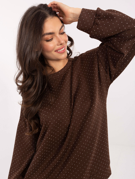 Brązowy komplet z prostymi spodniami RUE PARIS