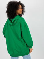 Hurtownia Zielona damska bluza z nadrukiem oversize