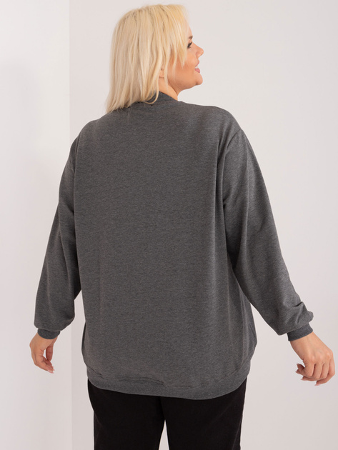 Ciemnoszara melanżowa bluza plus size bez kaptura Harmony