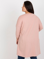 Hurtownia Brudnoróżowa tunika plus size z rękawem 3/4