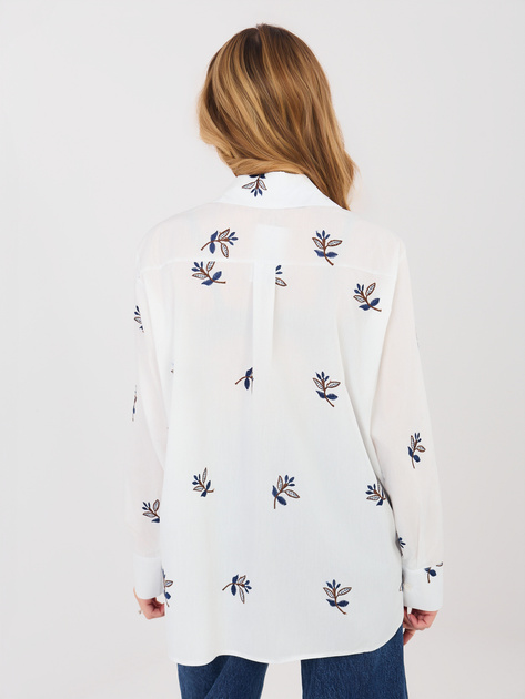 Biała rozpinana koszula z haftem