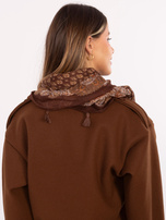 Brązowa damska chusta z wiskozy