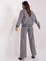 Hurt Szaro-czarny komplet z bluzą i szerokimi spodniami