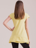 Żółta tunika z warstwowymi falbanami