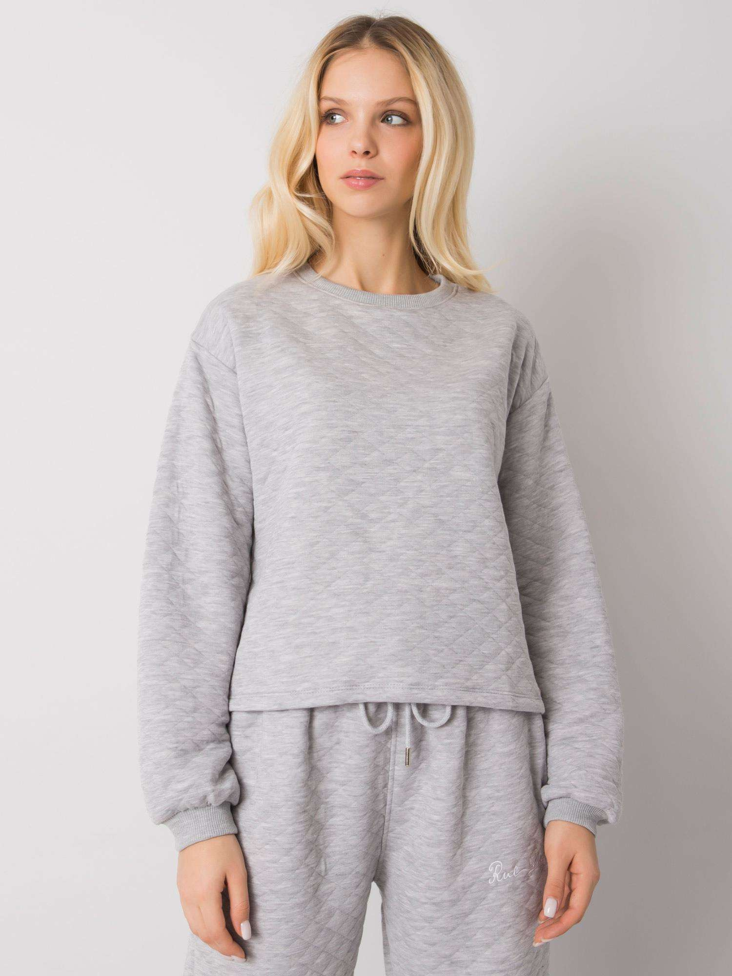 Gray quilted sweatshirt without hood Kerstine