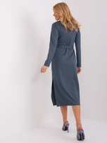 Hurt Brudnoniebieska prążkowana sukienka koktajlowa