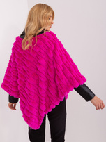 Hurtownia Fuksjowe futrzane poncho damskie