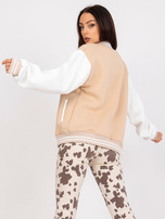 Beige Sweatjacke Bomber mit Taschen Palma.
