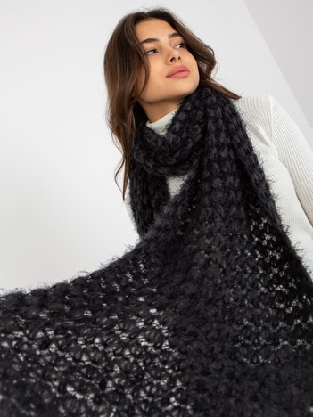 Hurt Dark gray-black women's winter scarf.