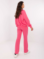 Hurt Ciemnoróżowy komplet dresowy z bluzą oversize