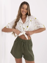 Ecru letnia koszula z nadrukiem cytryn