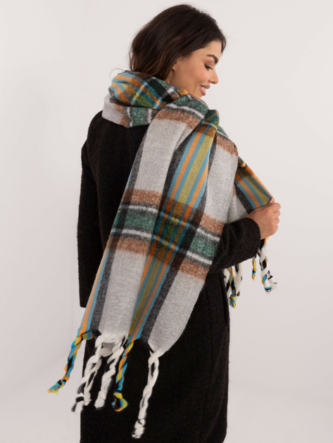 Hurtownia Szary damski szal z frędzlami