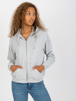 Großhandel graue melierte Kapuzenjacke Basic.