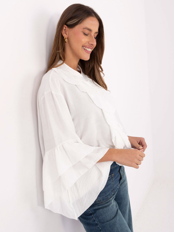 Ecru koszula z szerokimi rękawami RUE PARIS