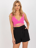 Hurt schwarze Sommer-Shorts casual mit Bindung FRESH MADE.