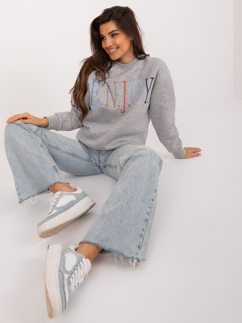 Hurt Szara melanżowa ocieplana bluza bez kaptura SUBLEVEL