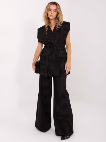 Czarna kamizelka z poduszkami na ramionach RUE PARIS