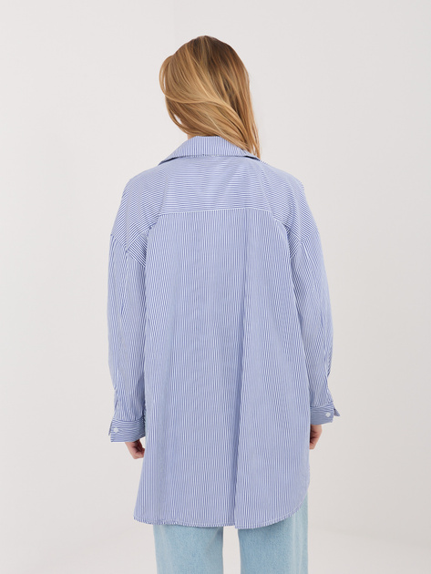 Ciemnoniebieska bawełniana koszula w paski