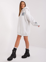 Hurt hellgrauer langer Hoodie mit Kapuze STITCH & SOUL.