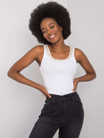 Biały top z łańcuszkiem Jaylee OCH BELLA