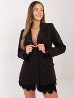 Black blazer with studs.