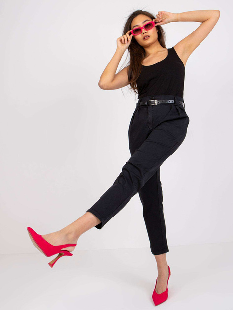 Czarne spodnie z materiału Regine