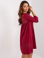 Hurt Bordeaux dress with lace insert RUE PARIS.