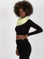 Żółta lekka chusta komin z nadrukiem 