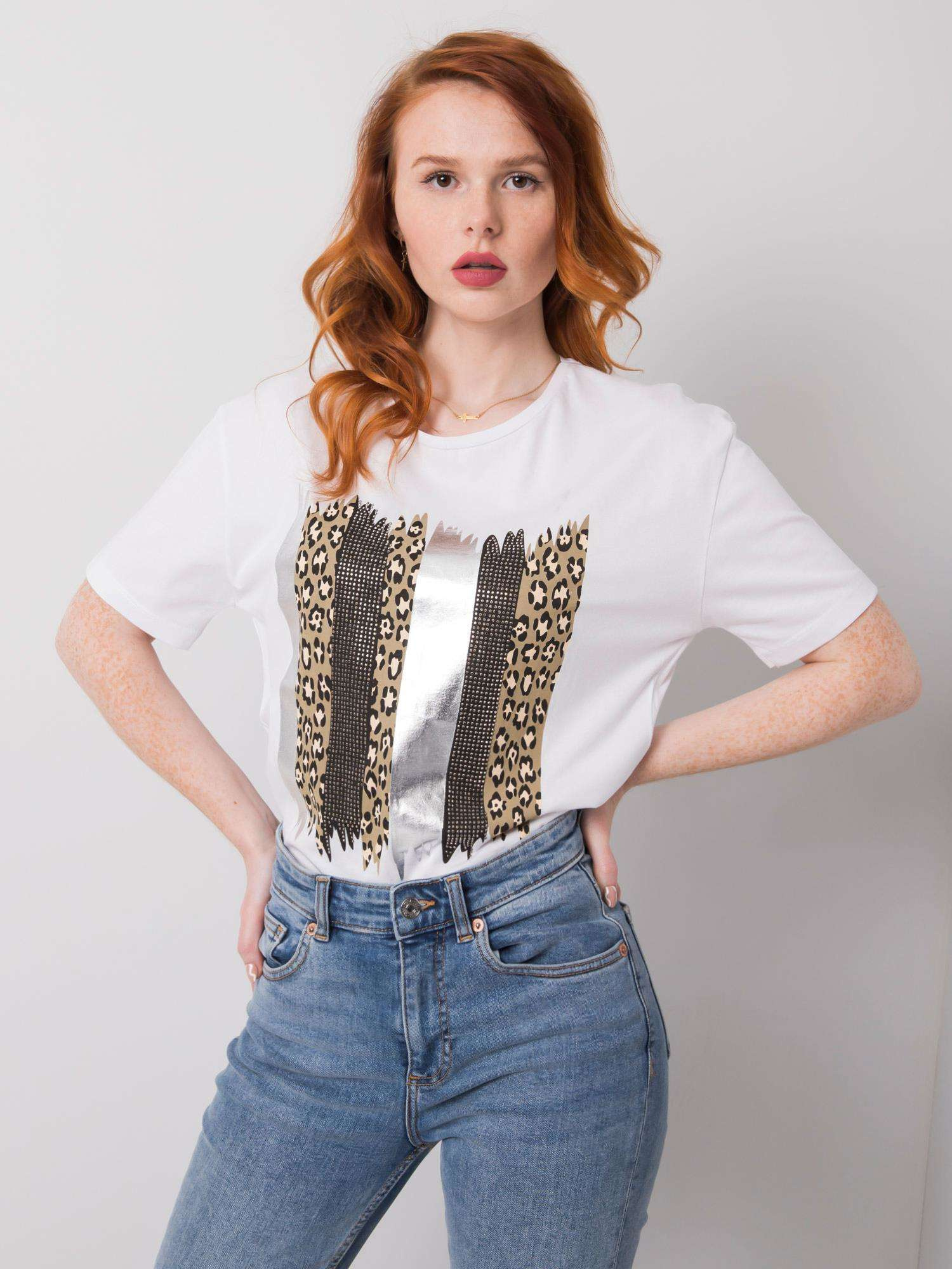 Biały t-shirt bawełniany Rossie