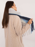 Hurtownia Szaro-granatowy zimowy szal damski