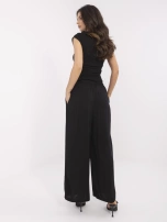 Black wide summer pants SUBLEVEL.