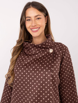 Brązowo-beżowa damska narzutka od kompletu 