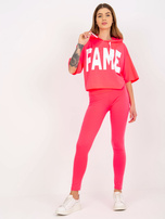 Hurt Fluo różowy damski komplet sportowy z legginsami