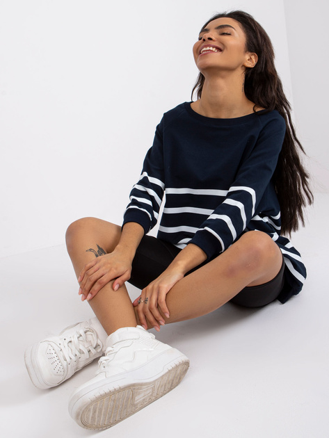 Granatowo-biała bluza w paski Sydney RUE PARIS