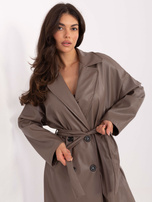 Fango długi płaszcz z ekoskóry RUE PARIS 