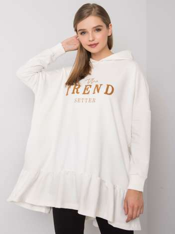 Ecru tunic oversize with hood Vanessa