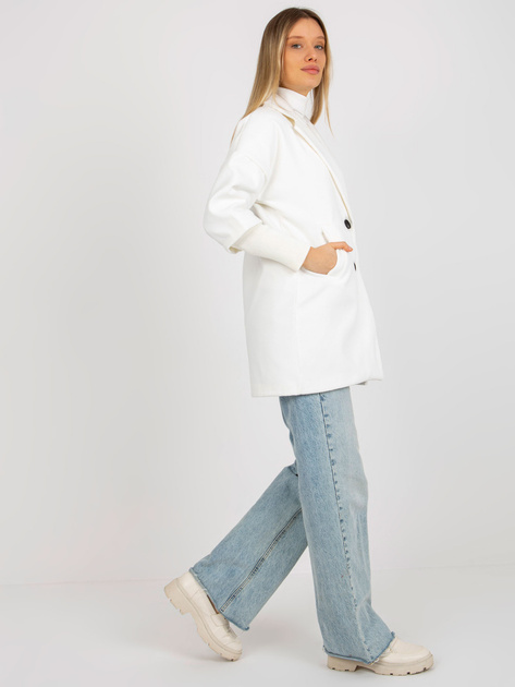 Hurtownia Ecru damski płaszcz z kieszeniami OCH BELLA