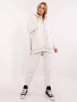 Hurt Jasnoszary melanżowy komplet basic z bluzą z kapturem