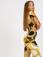 Hurt Czarny dopasowany komplet casualowy z krótkim topem